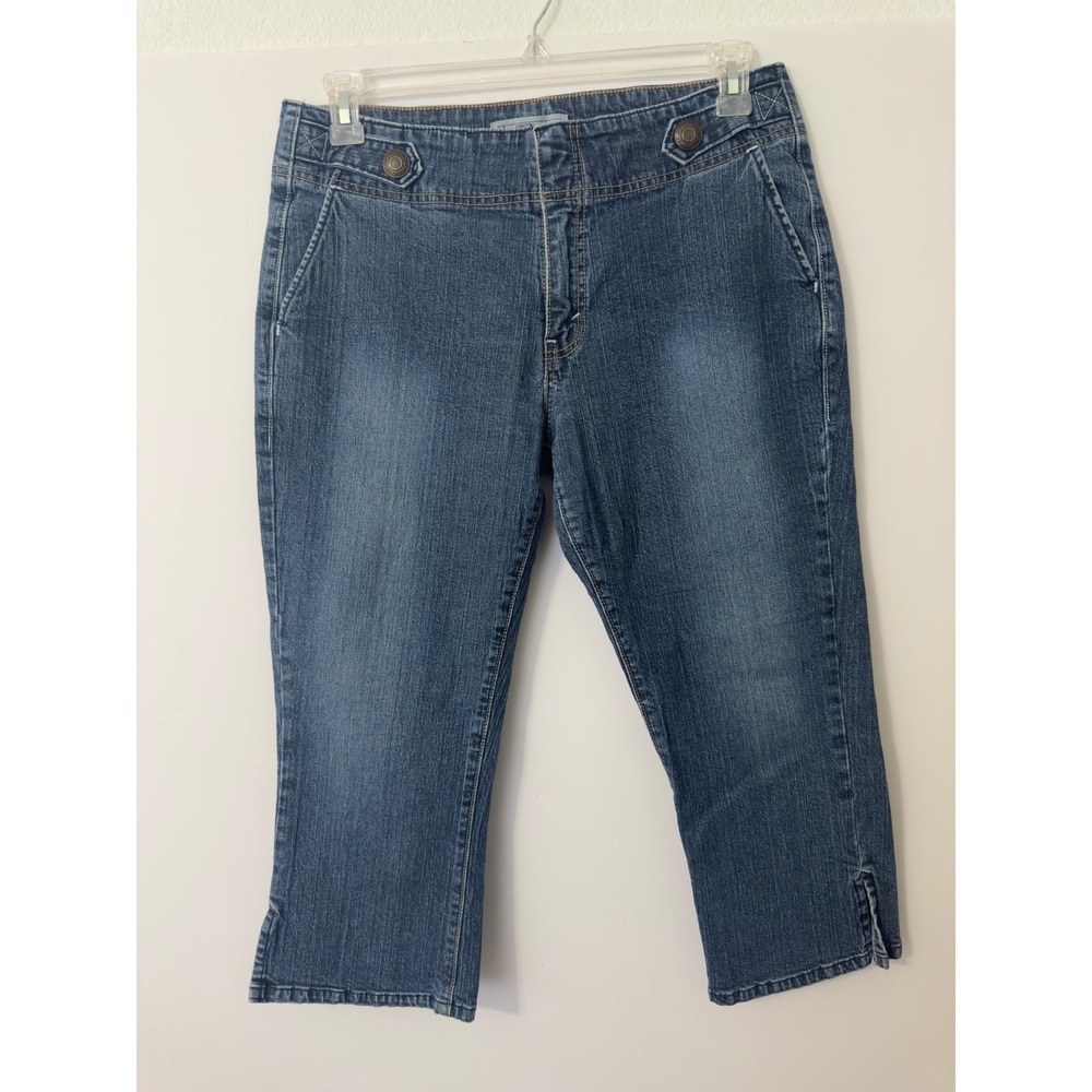 Levi Strauss Capris Cropped Jeans Blue Stretch Denim  Misses 12 Y2K Pedal Pusher